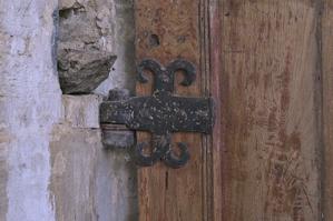 Wrought-iron strap hinge, probably dating to 1620