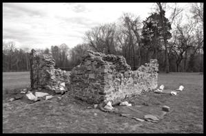 Storehouse built of rubble stone transported as ballast from Eng