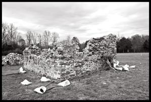 Storehouse built of rubble stone transported as ballast from Eng