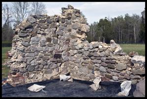 Storehouse built of rubble stone transported as ballast from Eng