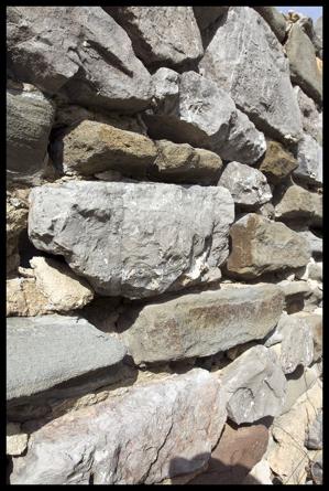 Ballast stone worn from storage in a water in a port