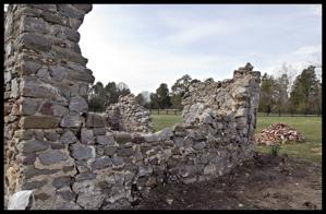 Storehouse built of rubble stone transported as ballast from Eng