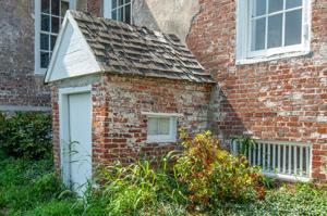 Cellar entry on gable end