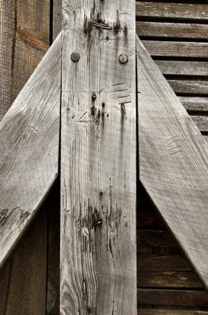 Traditional frame and joinery with circular-sawn timbers, ca. 18