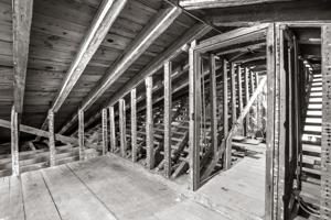 View from 1790s portico roof to main roof, 1750s