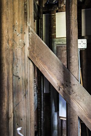 1730s framing, second story, as seen through addition