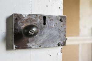 1750s iron rim lock with brass handle