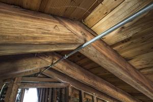 1790s front portico framing with a delta used to represent a thr