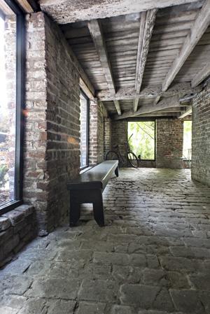 Lower level of porch; rebuilt about 1800