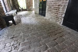 Paving under porch as redone about 1800