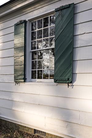 West front; 1797 window with 1797 shutters