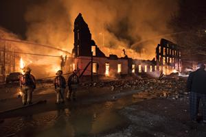 Fire in the luggage factory on Jan. 16, 2018