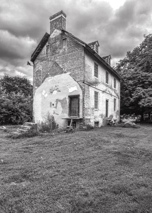 Gable end, with scars of now missing original wing; ca. 1780