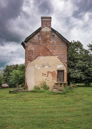 Gable end, with scars of now missing original wing; ca. 1780