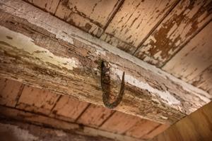 Hand-forged hook in cellar ceiling ca. 1780