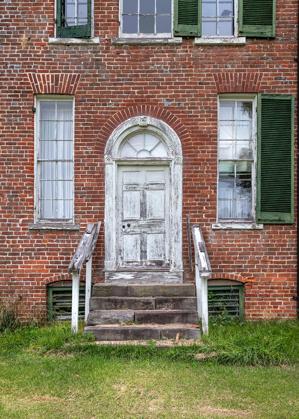 Garden-side doorway remodeled in the 19th century
