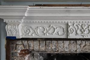 Rococo detailing of mantel, 1774