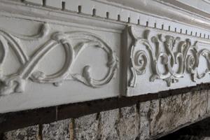 Rococo detailing of mantel, 1774