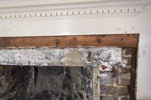 Signatures on mantel before assembly, 1774