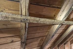 Wind brace originally used to lay out rafters; 1714