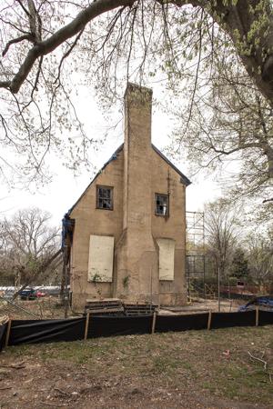 Built one story in 1714, the front was raised to two stories in 