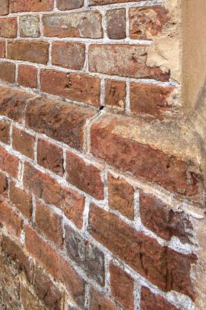 Detail of water table, rear wall, 1768