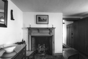 Antique mantel reused by H. F. duPont in cellar