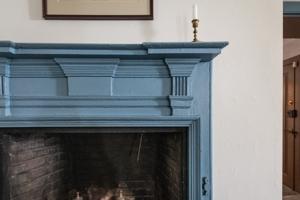 Antique mantel reused by H. F. duPont in cellar