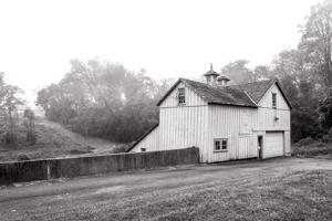 Timber frame bank barn with stone understory for animals, ca. 18