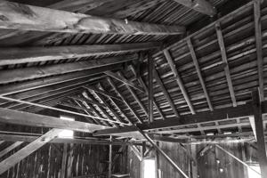 Timber frame bank barn with stone understory for animals, ca. 18