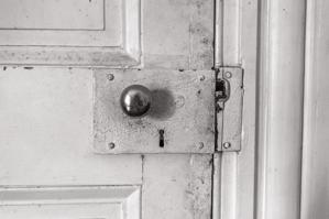 Patent lock on parlor doorway, 1840s