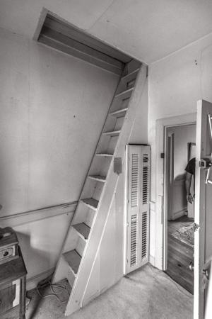 Ladder stairs to attic
