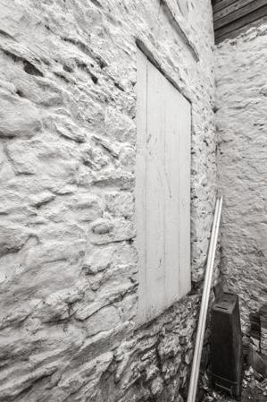 Exterior door of spring house