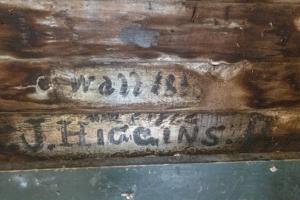 Graffiti on siding, interior face