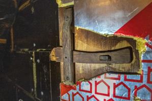 Wooden latch in attic, ca. 1800-10