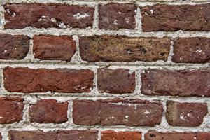 Red-and-yellow swirled imported bricks with iron inclusions