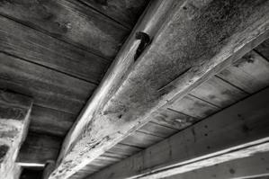 Hand-forged spike in side of joist, 1800