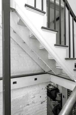 1835 back stairs in wing with 20th century extension to cellar