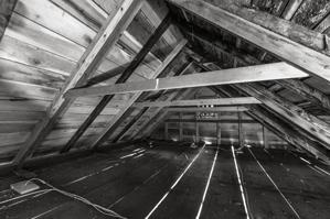 Common rafter roof rame with a few surviving collars