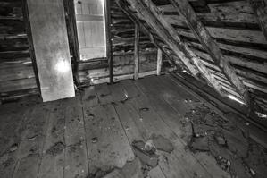Patch in hearth and gable framing for original hearth