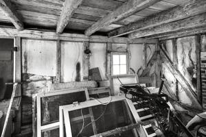 Laps in stud for original window frame
