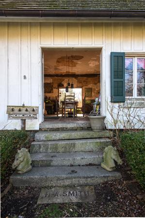 Rear stairs to carriage room