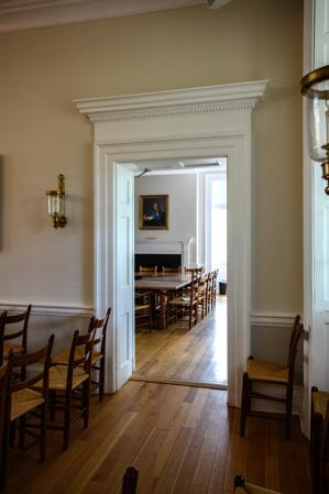 Center hall, view into corner classroom
