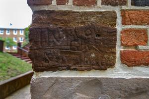 Graffiti on Choptank sandstone band in area