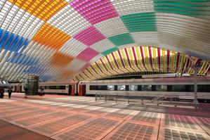 Station designed by Spanish architect, Santiago Calatrava and op