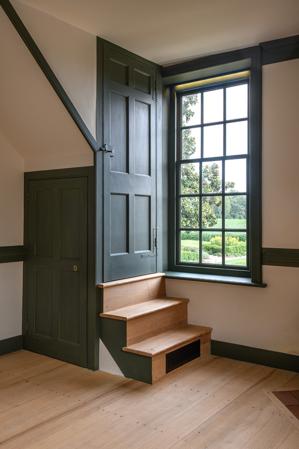 Reconstructed woodwork and back stairs in study