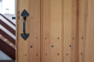 Thumb latch reproduced by Peter Ross for a back building door