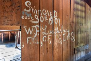 Painters and shinglers marking their work