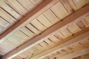 Gauged and undercut flooring, kitchen ceiling