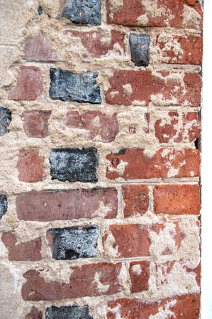 Glazed header Flemish bond detail of 1745 house; hidden by 1835 